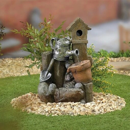 Easy Fountain Country Garden Pour Water Feature With LED Lights -Elho Shop 1020170