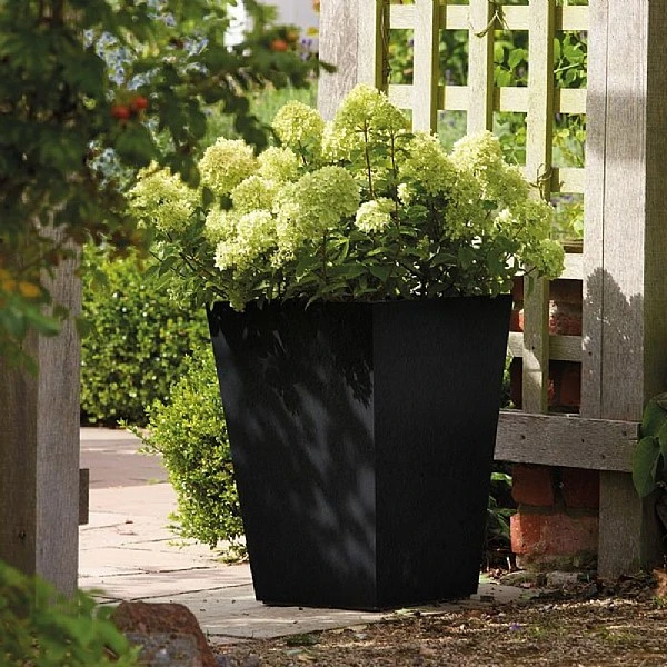 Stewart Garden 40cm Basalt Tall Square Planter - Black 3 Stewart Garden 40cm Basalt Tall Square Planter - Black