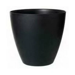 Stewart Garden 40cm Basalt Low Round Planter - Black -Elho Shop 1115429 1