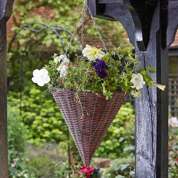 Smart Garden Chestnut Faux Rattan Hanging Cone - 14'' 4 Smart Garden Chestnut Faux Rattan Hanging Cone - 14'' - Image 2