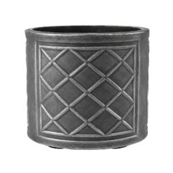 Stewart Garden 44cm Lead Effect Round Planter - Pewter -Elho Shop 934023 1