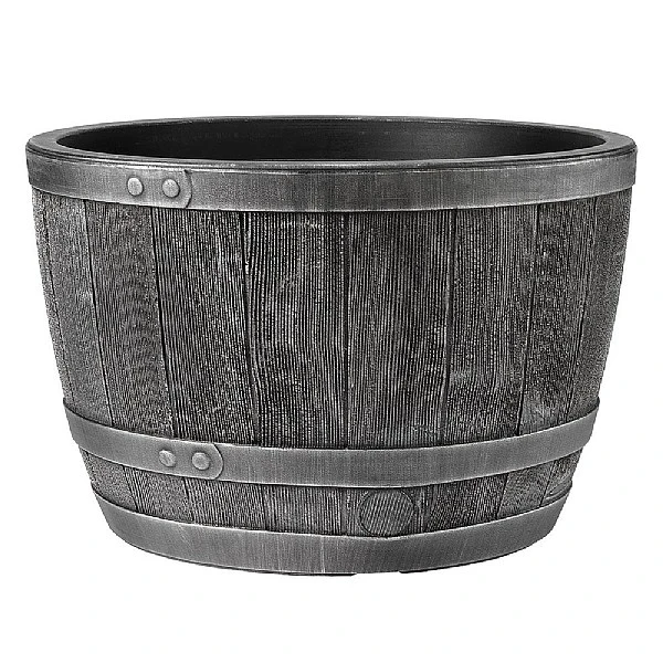 Blenheim Half Barrel Planter 61cm Pewter 4 Blenheim Half Barrel Planter 61cm Pewter - Image 2