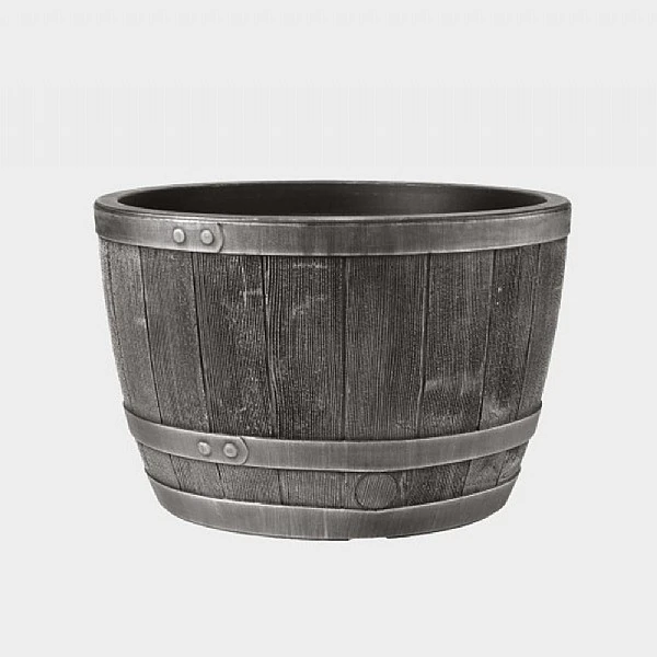 Blenheim Half Barrel Planter 40cm Pewter 4 Blenheim Half Barrel Planter 40cm Pewter - Image 2