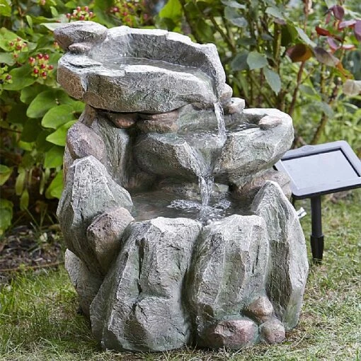 Smart Solar Rock Falls Solar Fountain -Elho Shop 945202