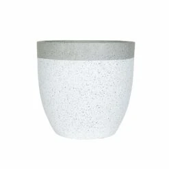Apta Granito Two Tone White Rim Grey Body Planter