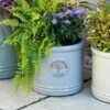 Woodlodge Heritage Edwardian Cylinder Ceramic Planter Pastel Grey (Various Sizes) -Elho Shop HECYLGRY